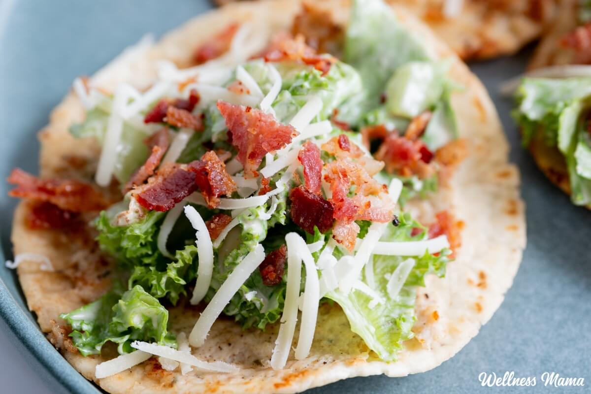 Smash Chicken Caesar Tacos